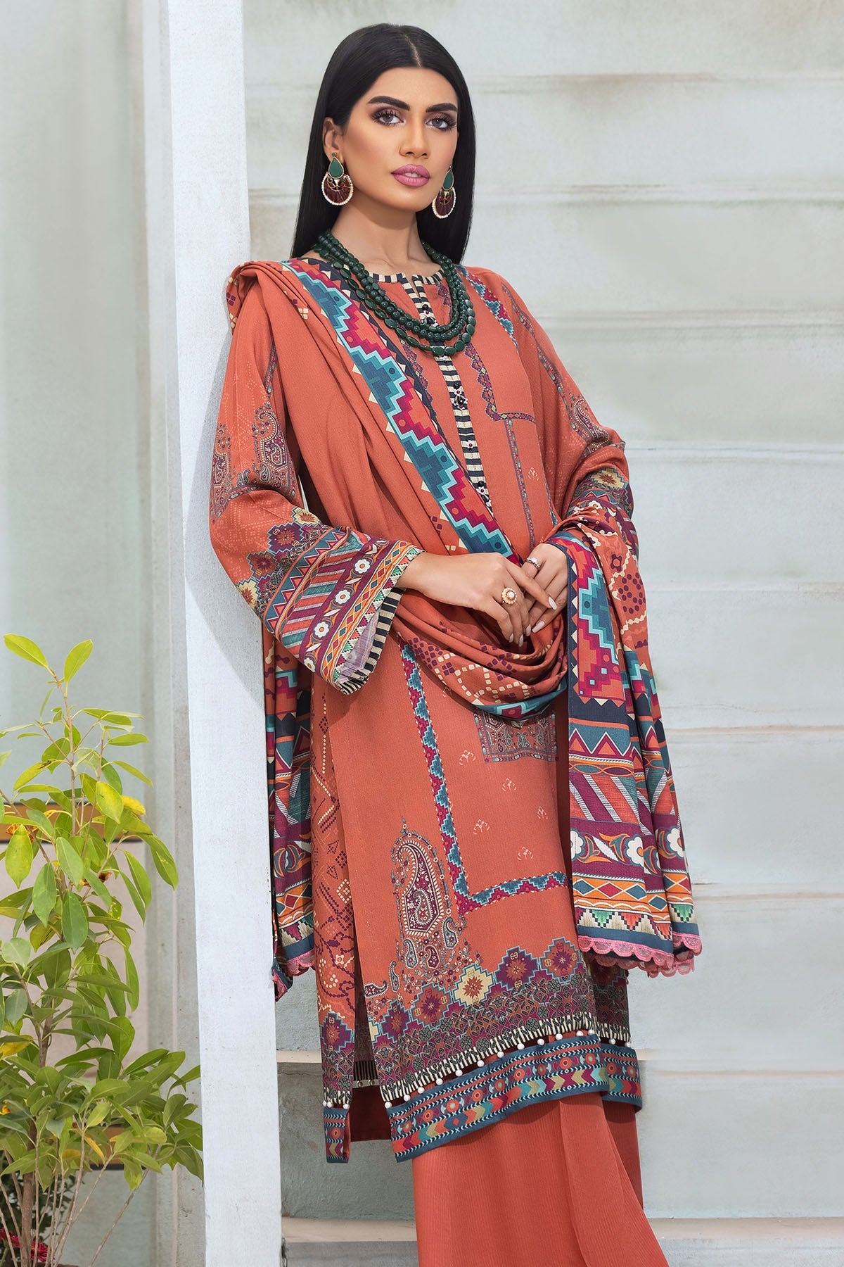 3118-TERRACOTTA DIGITAL PRINTED COTAIL UNSTITCHED