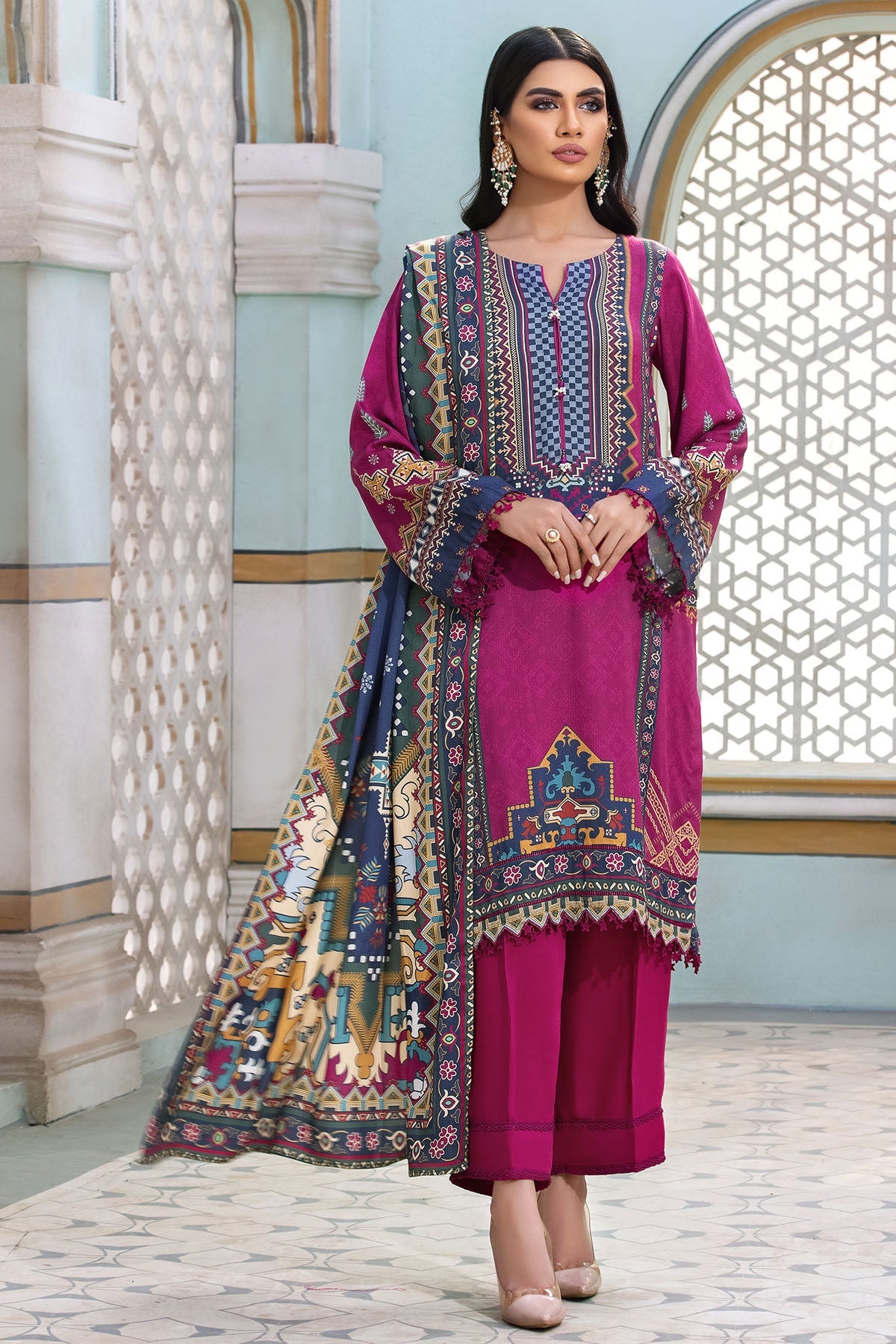 3120-SOLIED-MELANGE DIGITAL PRINTED COTAIL UNSTITCHED