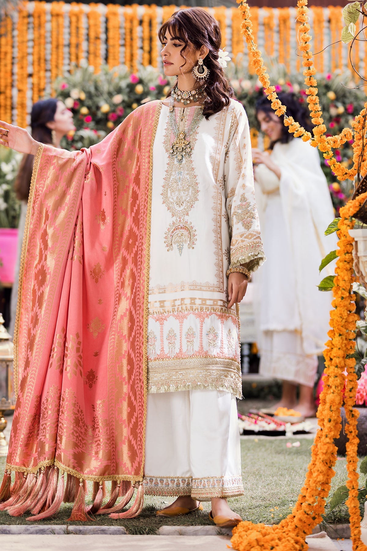 3136-MEHFIL EMBROIDERED JACQUARD UNSTITCHED