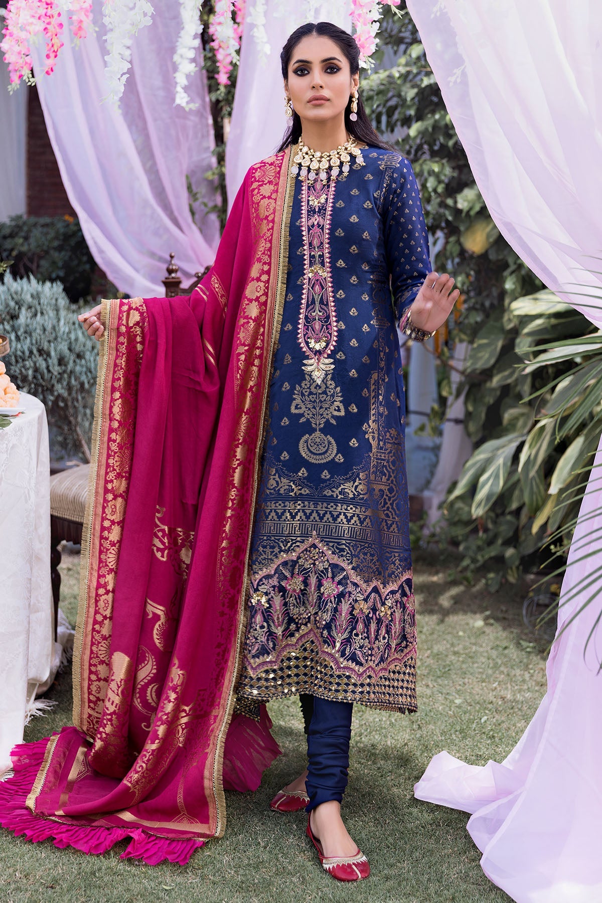 3138-BAHAAR EMBROIDERED JACQUARD UNSTITCHED