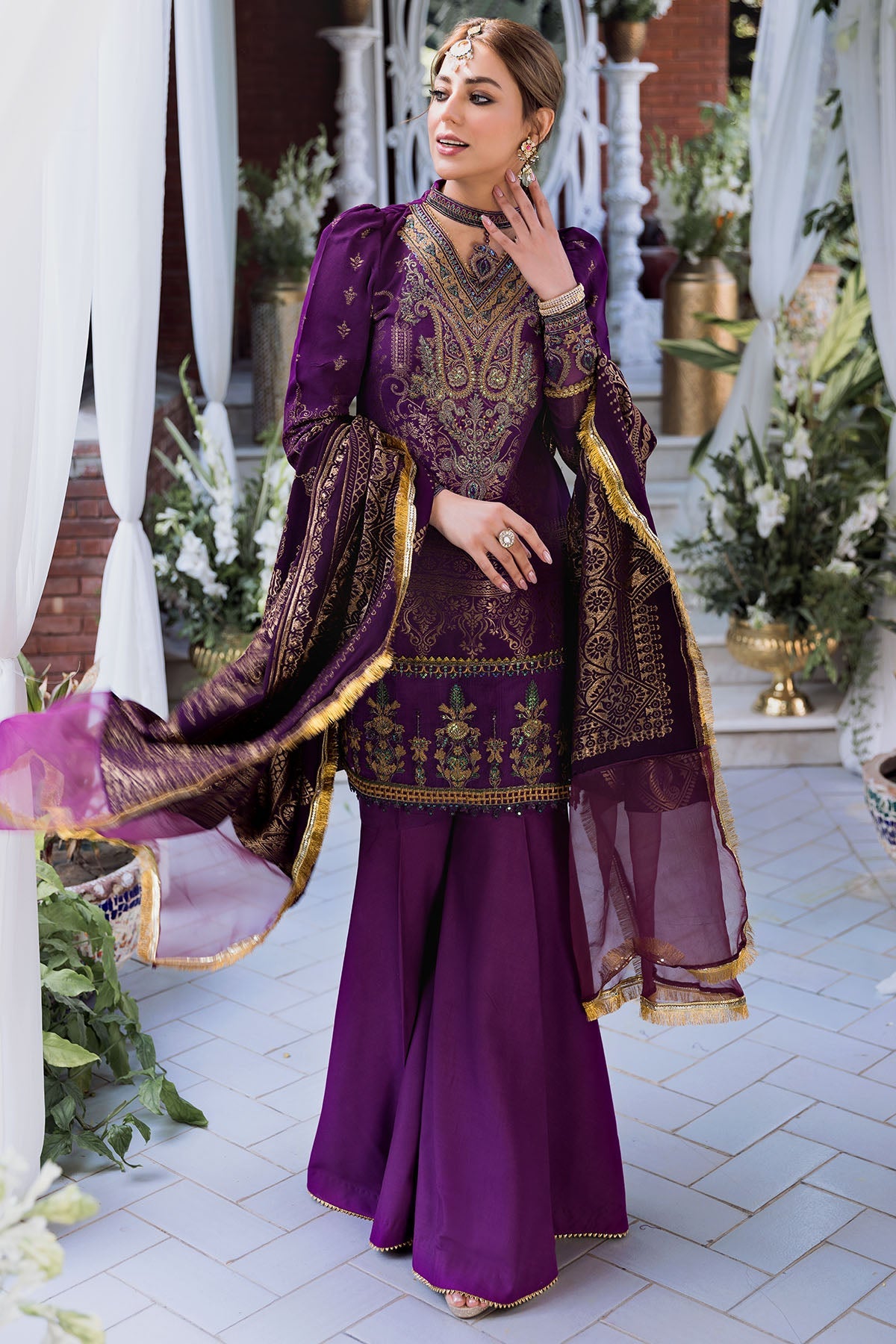 3140-BALSAM EMBROIDERED JACQUARD UNSTITCHED
