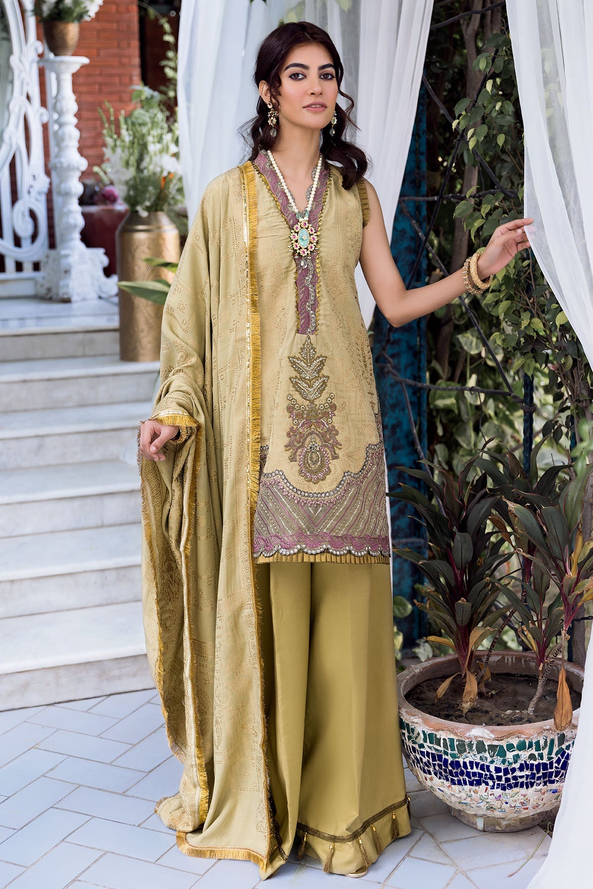 3143-NOORI EMBROIDERED JACQUARD UNSTITCHED