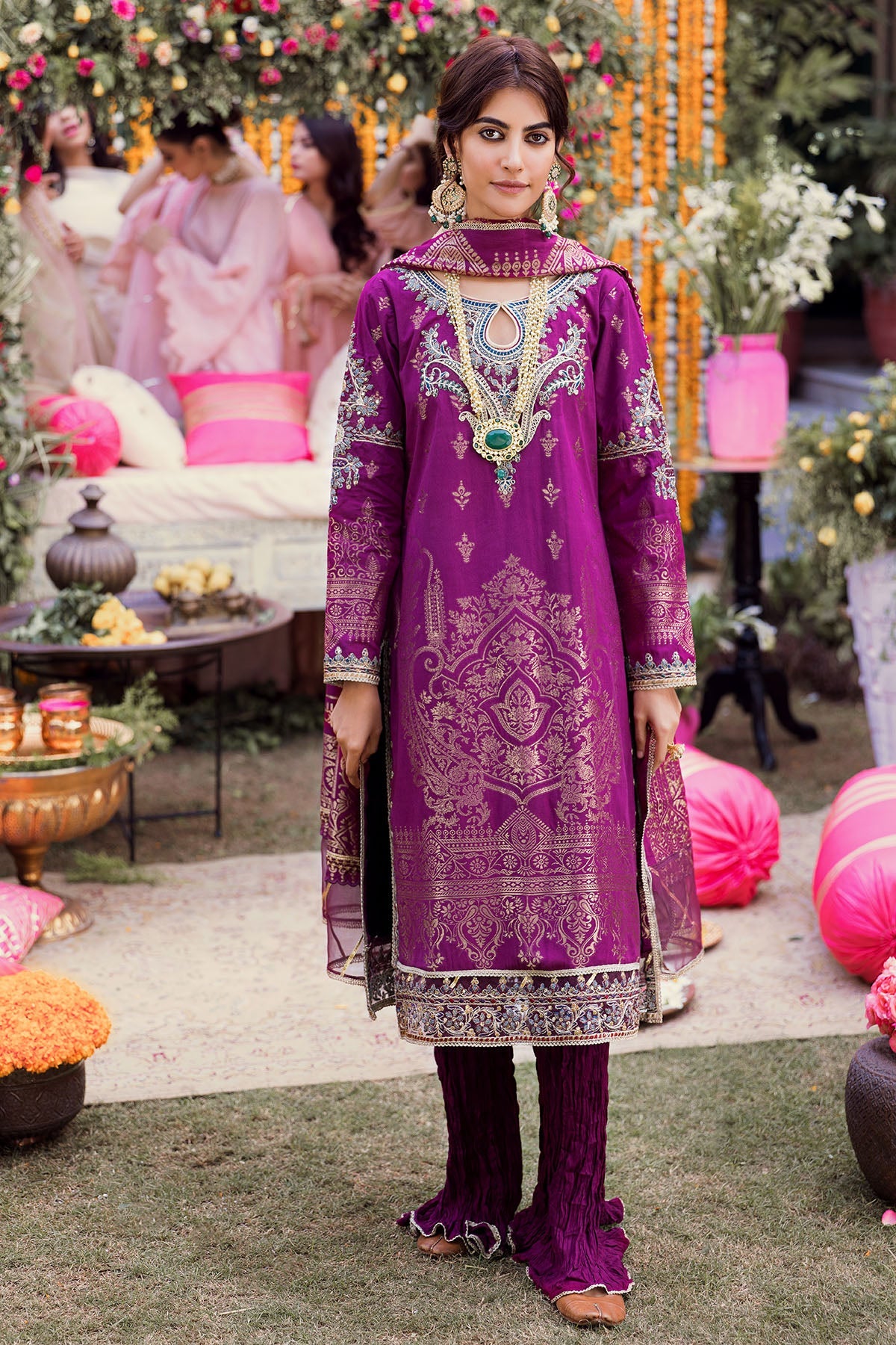 3150-AZRA EMBROIDERED JACQUARD UNSTITCHED