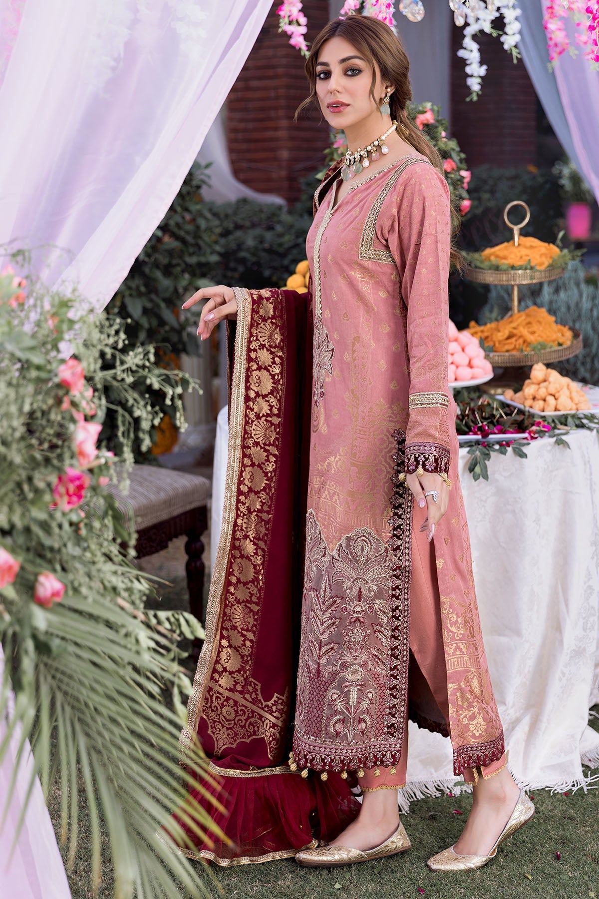 3153-KISWA EMBROIDERED JACQUARD UNSTITCHED