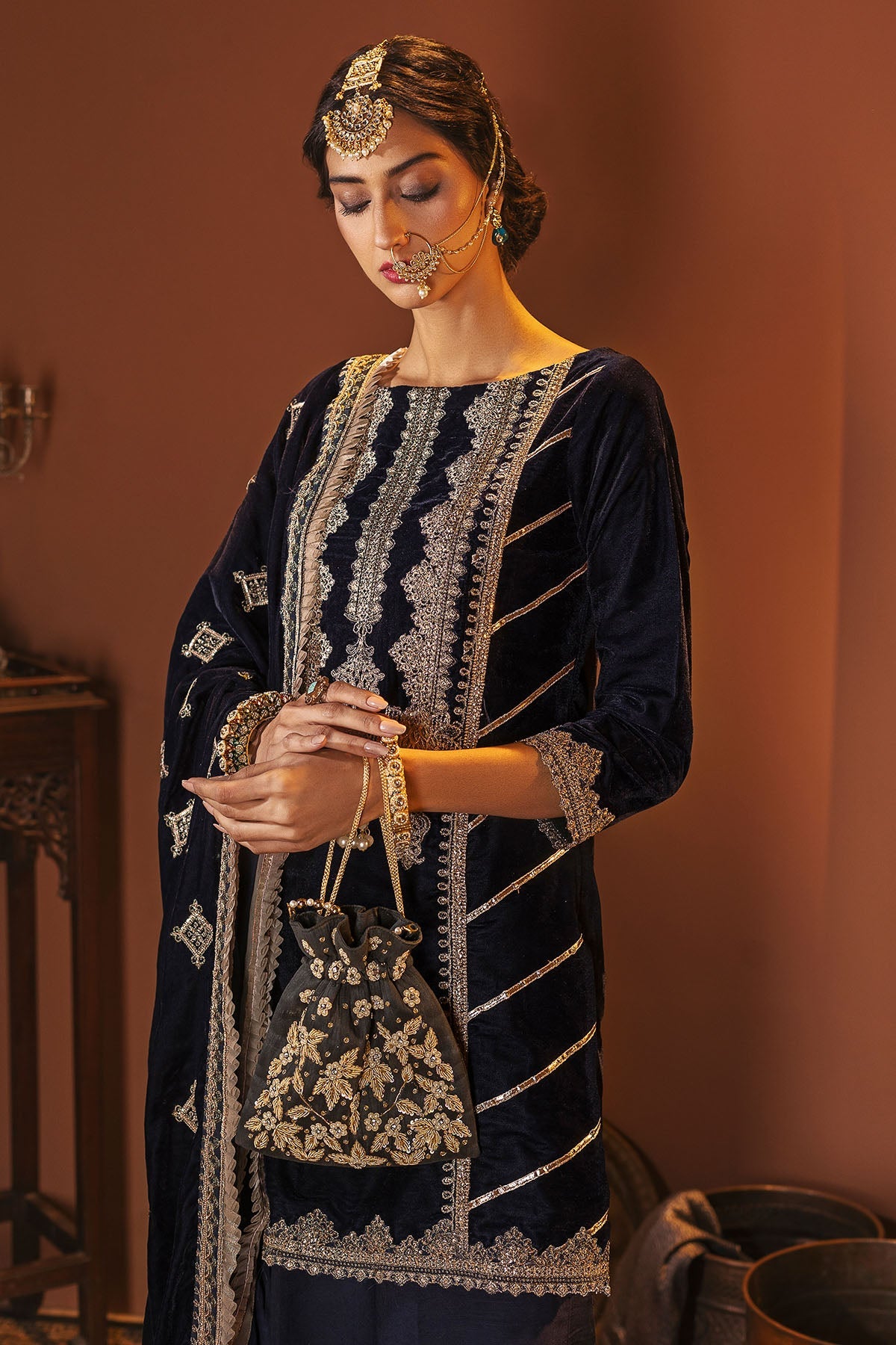 3169-KASHAF EMBROIDERED VELVET UNSTITCHED
