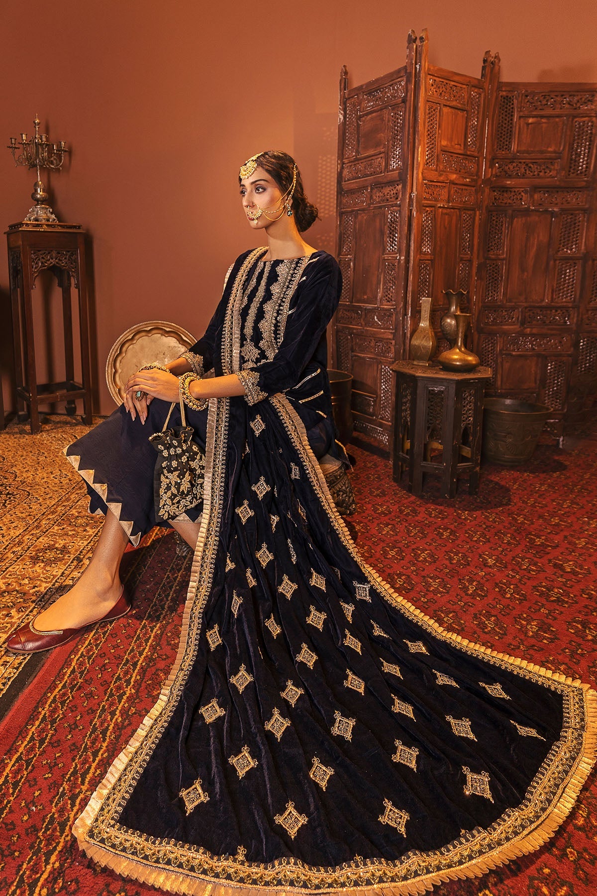 3169-KASHAF EMBROIDERED VELVET UNSTITCHED
