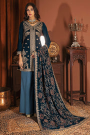 3173-ANARKALI EMBROIDERED VELVET UNSTITCHED