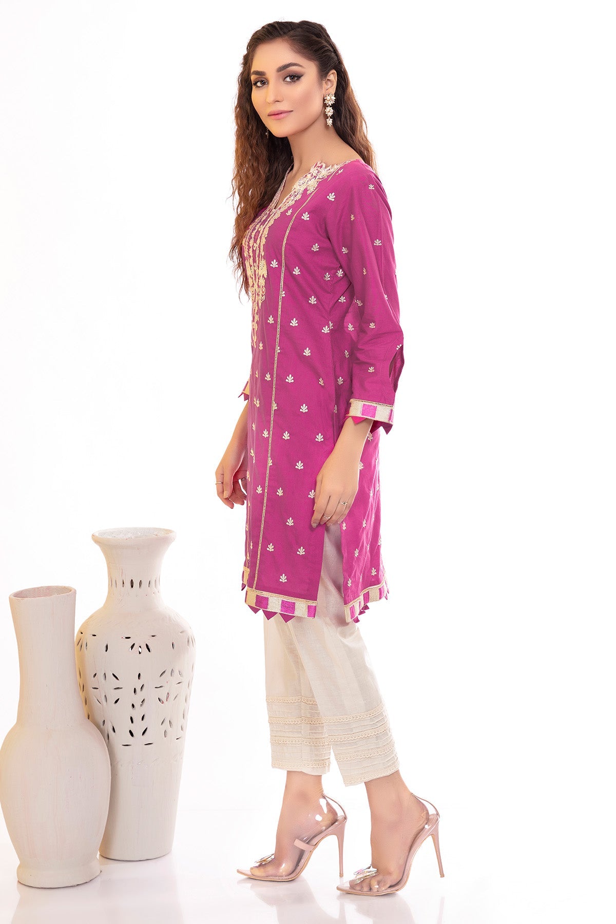 3176-MINA EMBROIDERED LAWN STITCHED