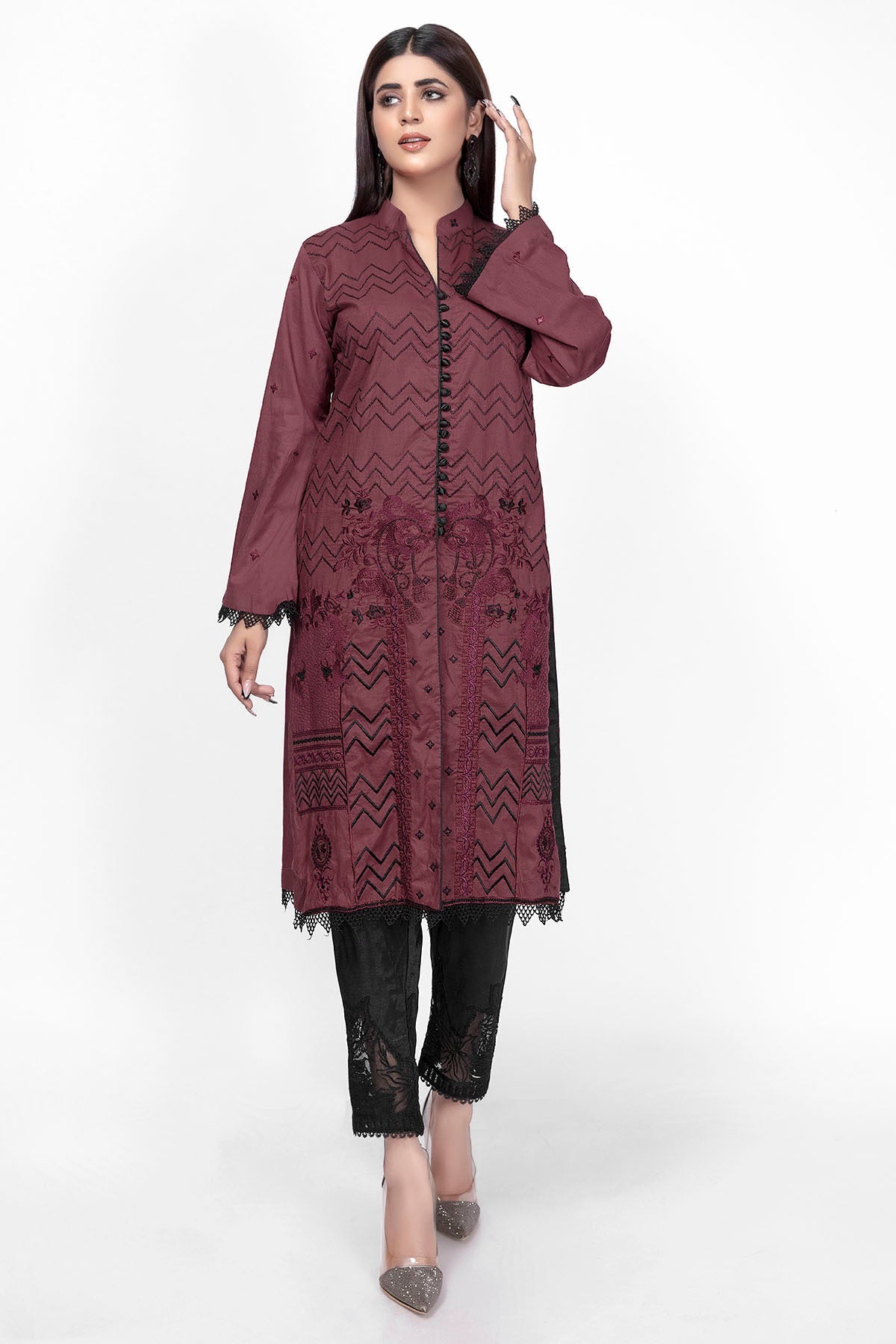 3182-DARIA EMBROIDERED LAWN STITCHED