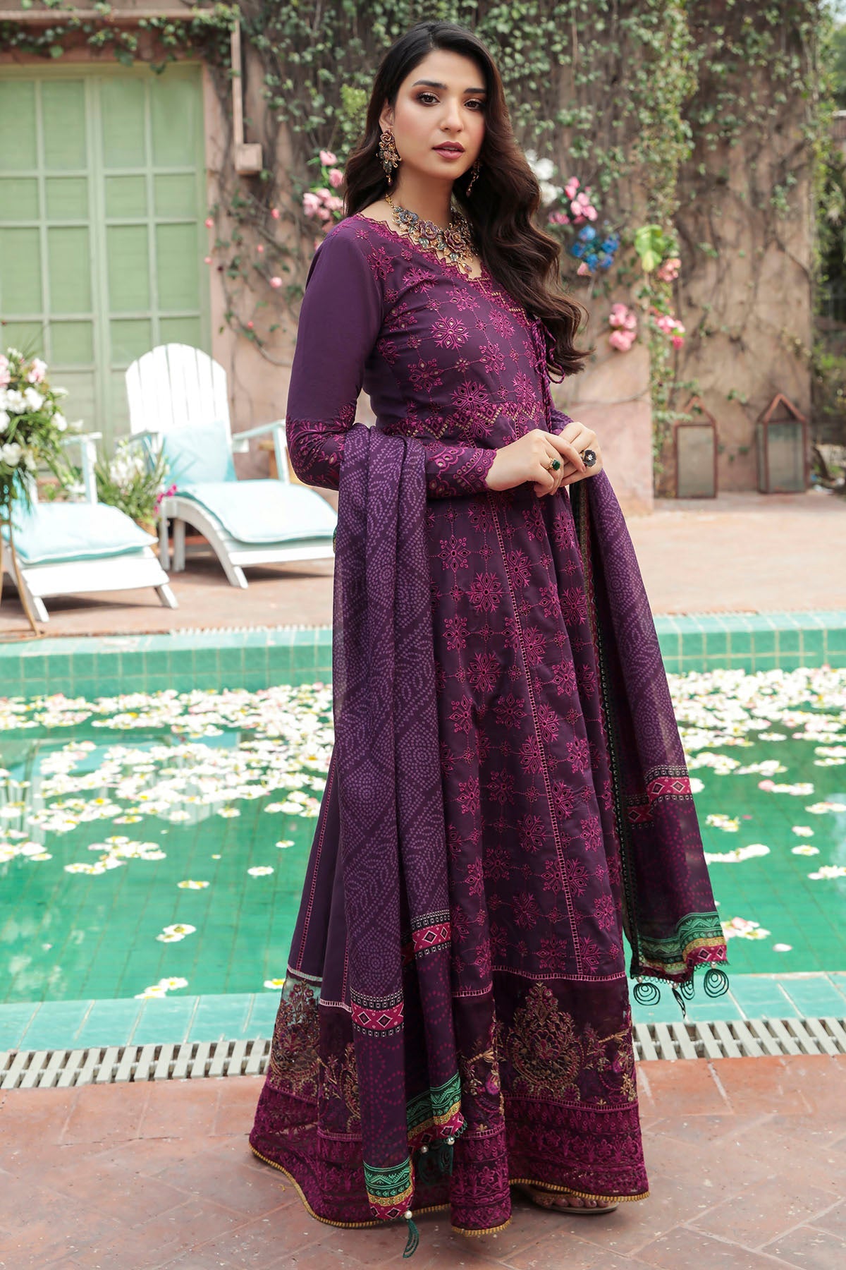 3214-SCARLET EMBROIDERED LAWN UNSTITCHED