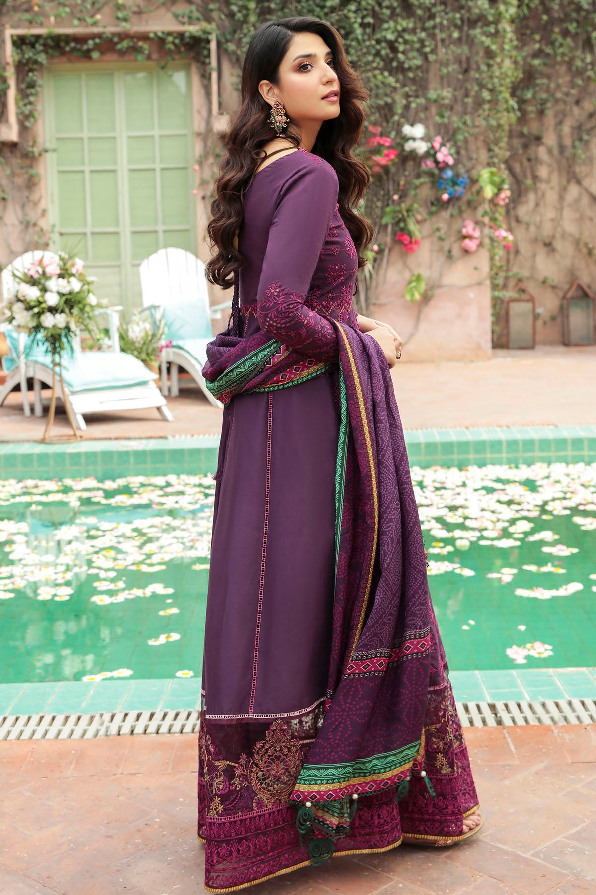 3214-SCARLET EMBROIDERED LAWN UNSTITCHED