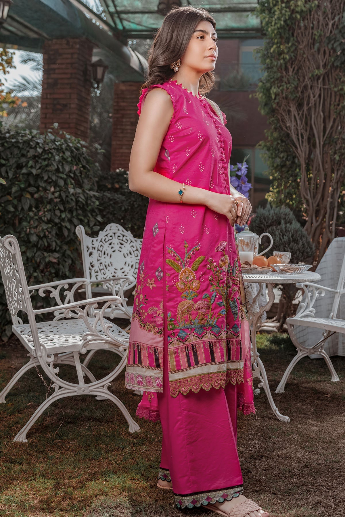 3238-FUSHIA DIGITAL PRINTED LAWN UNSTITCHED