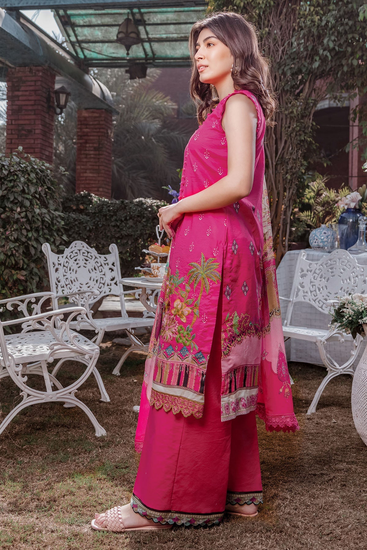 3238-FUSHIA DIGITAL PRINTED LAWN UNSTITCHED