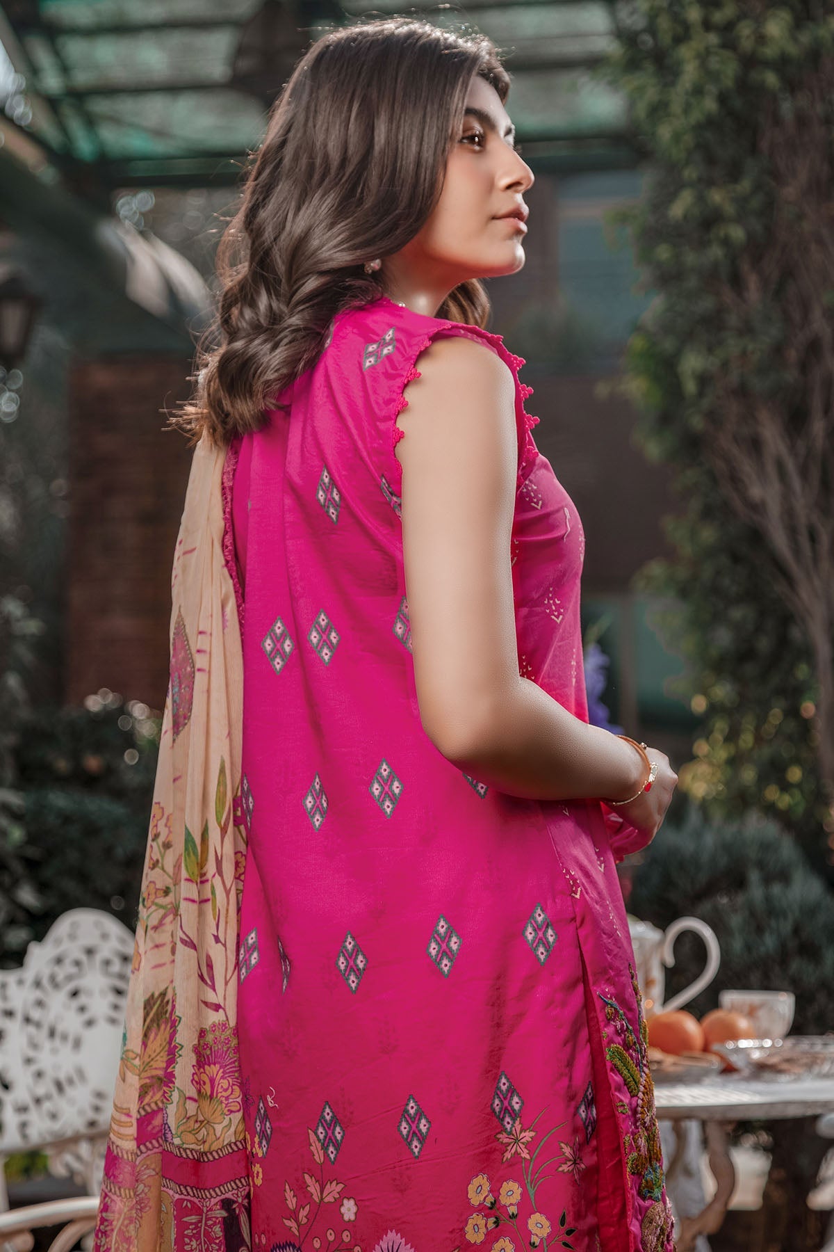 3238-FUSHIA DIGITAL PRINTED LAWN UNSTITCHED