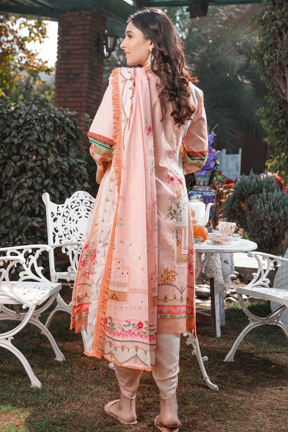 3242-SALMON DIGITAL PRINTED LAWN UNSTITCHED