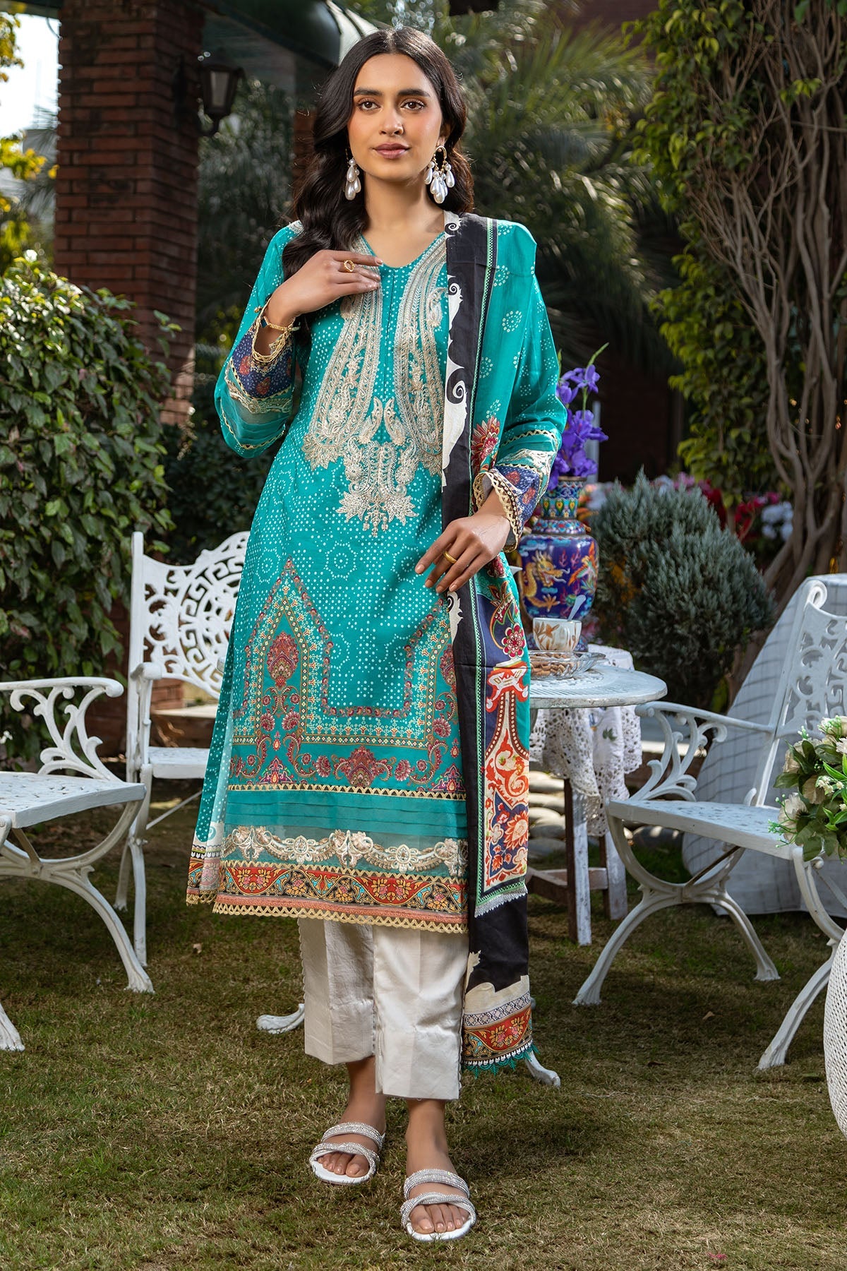 3244-PEACOCK DIGITAL PRINTED LAWN UNSTITCHED