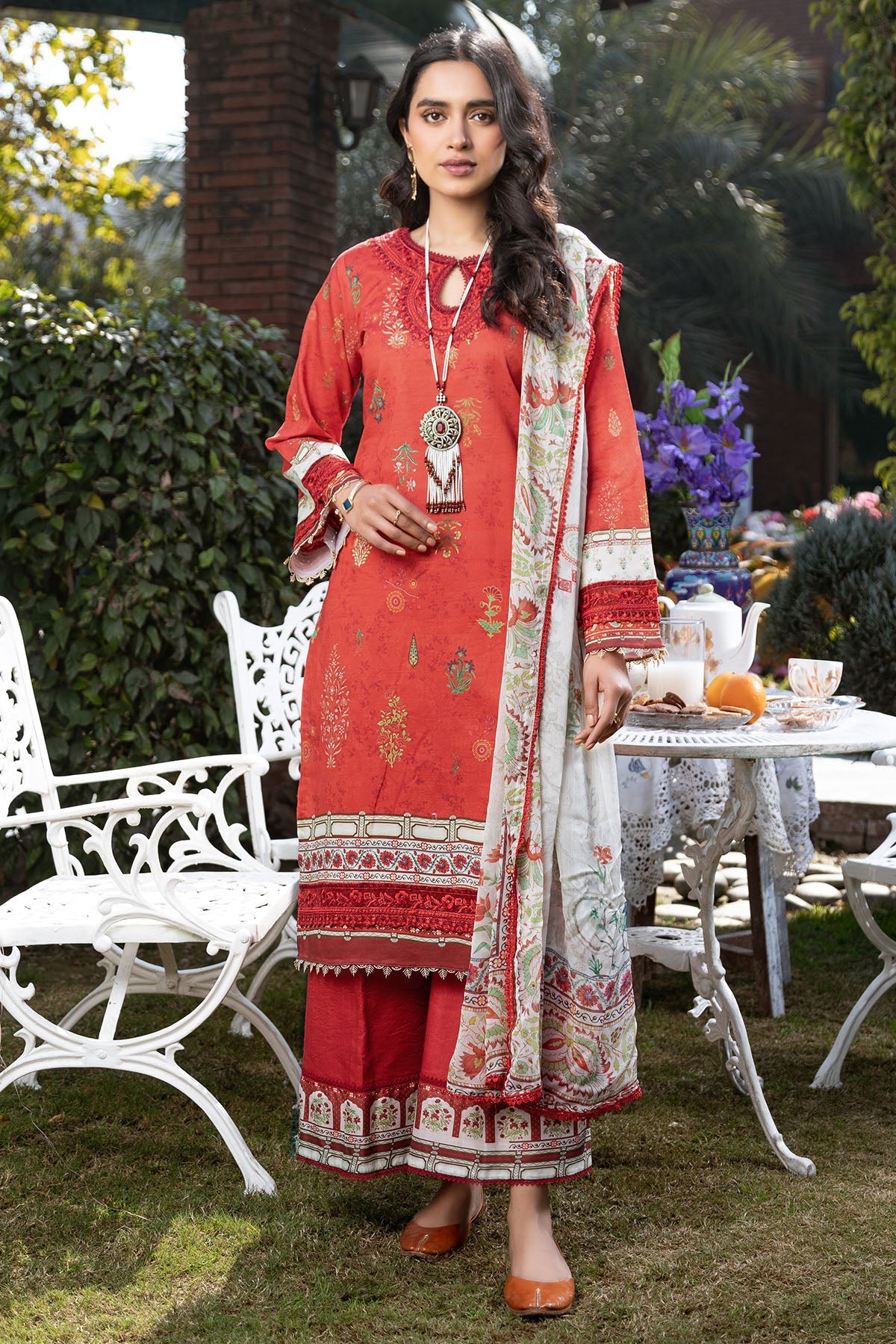 3245-SCARLET DIGITAL PRINTED LAWN UNSTITCHED