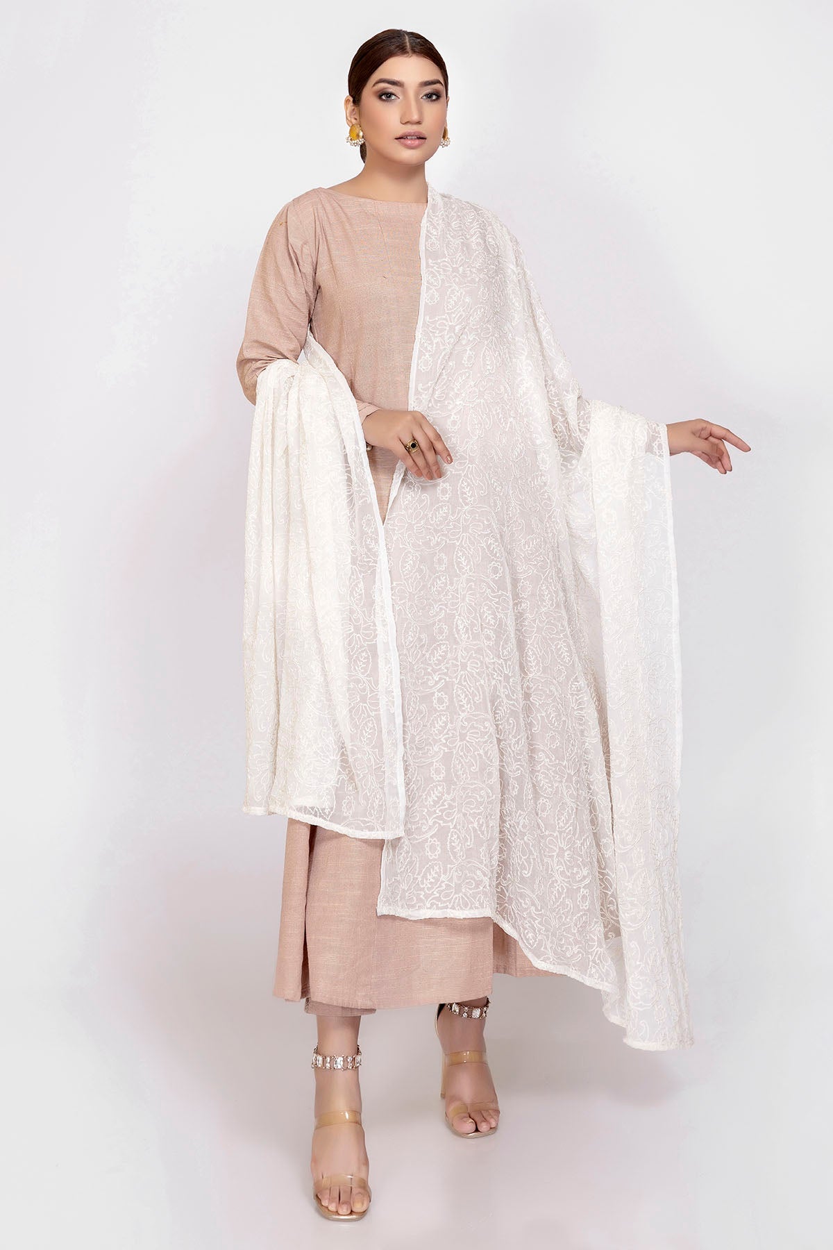 3311-LIANA EMBROIDERED CHIFFON DUPATTA