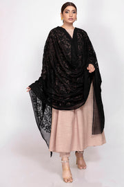 3315-RAVEN EMBROIDERED CHIFFON SHAWL UNSTITCHED