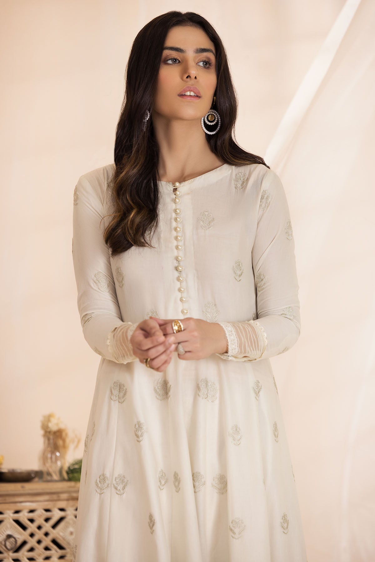 3370-SAGE-BLOSSOM EMBROIDERED SCHIFFLI LAWN STITCHED
