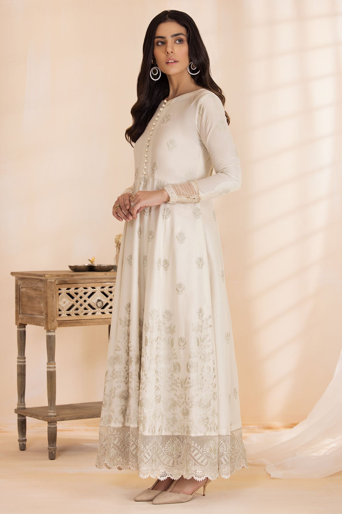 3370-SAGE-BLOSSOM EMBROIDERED SCHIFFLI LAWN STITCHED