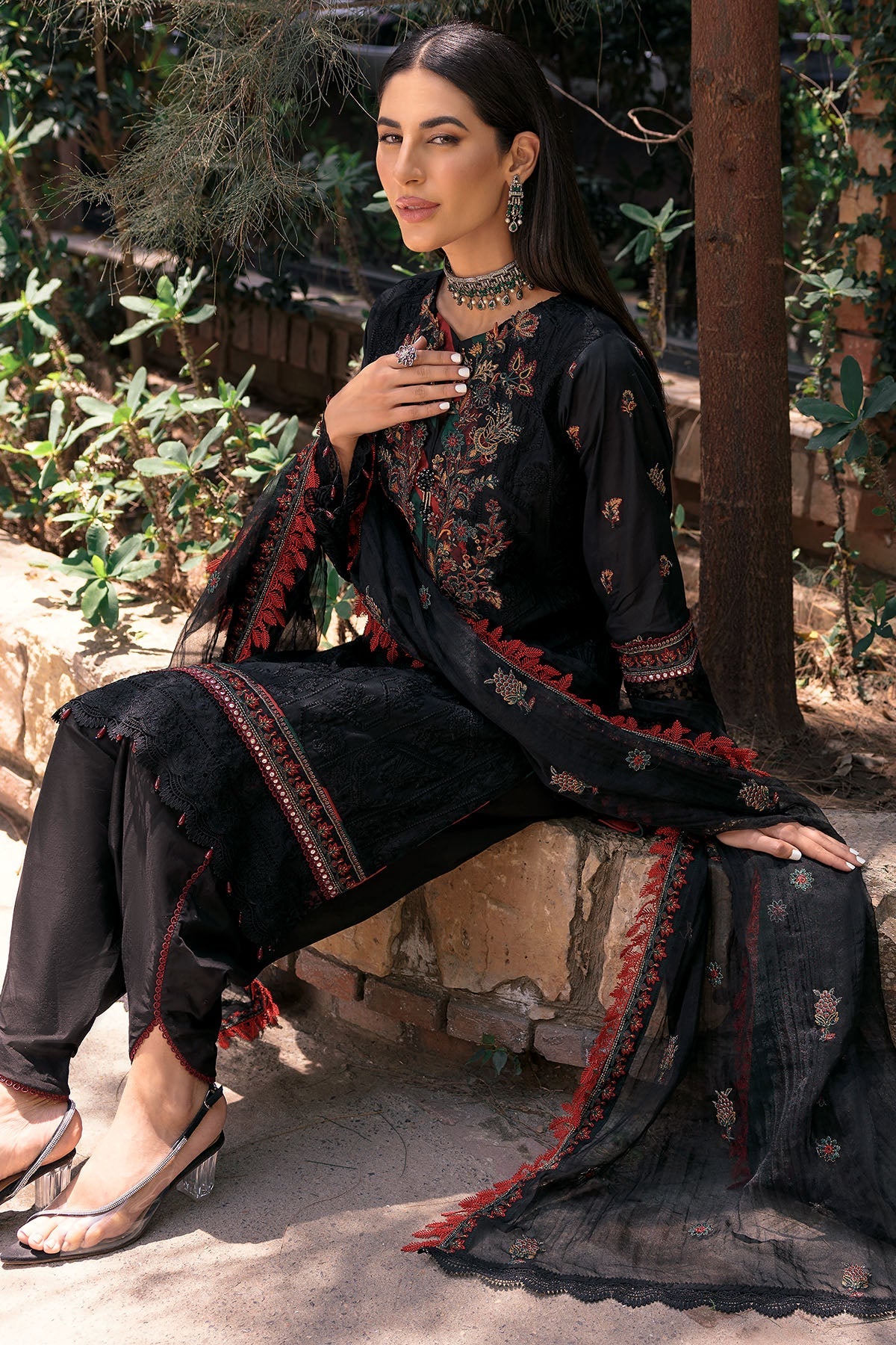 3383-MONISA EMBROIDERED LAWN UNSTITCHED