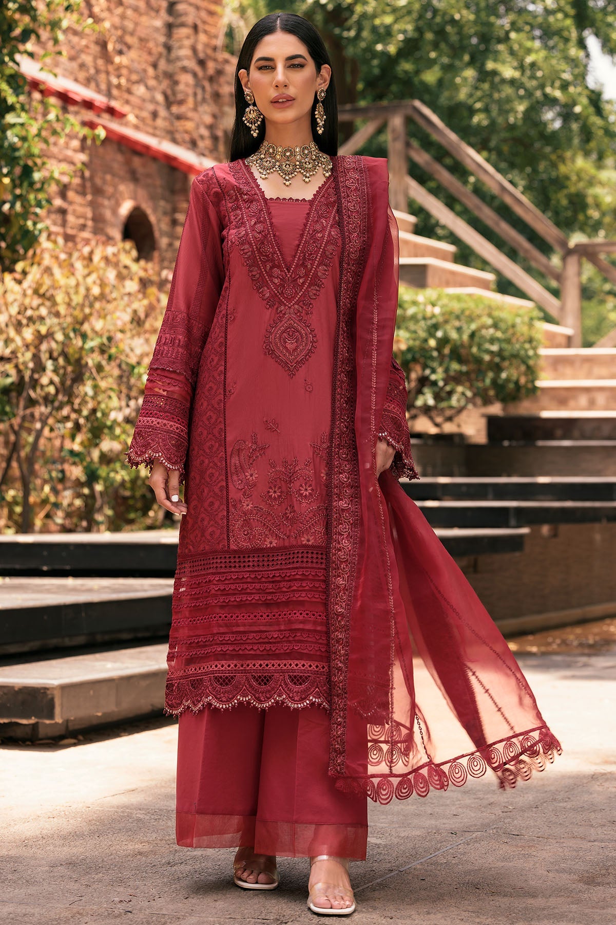 3385-DARA-KHSHAN EMBROIDERED LAWN STITCHED