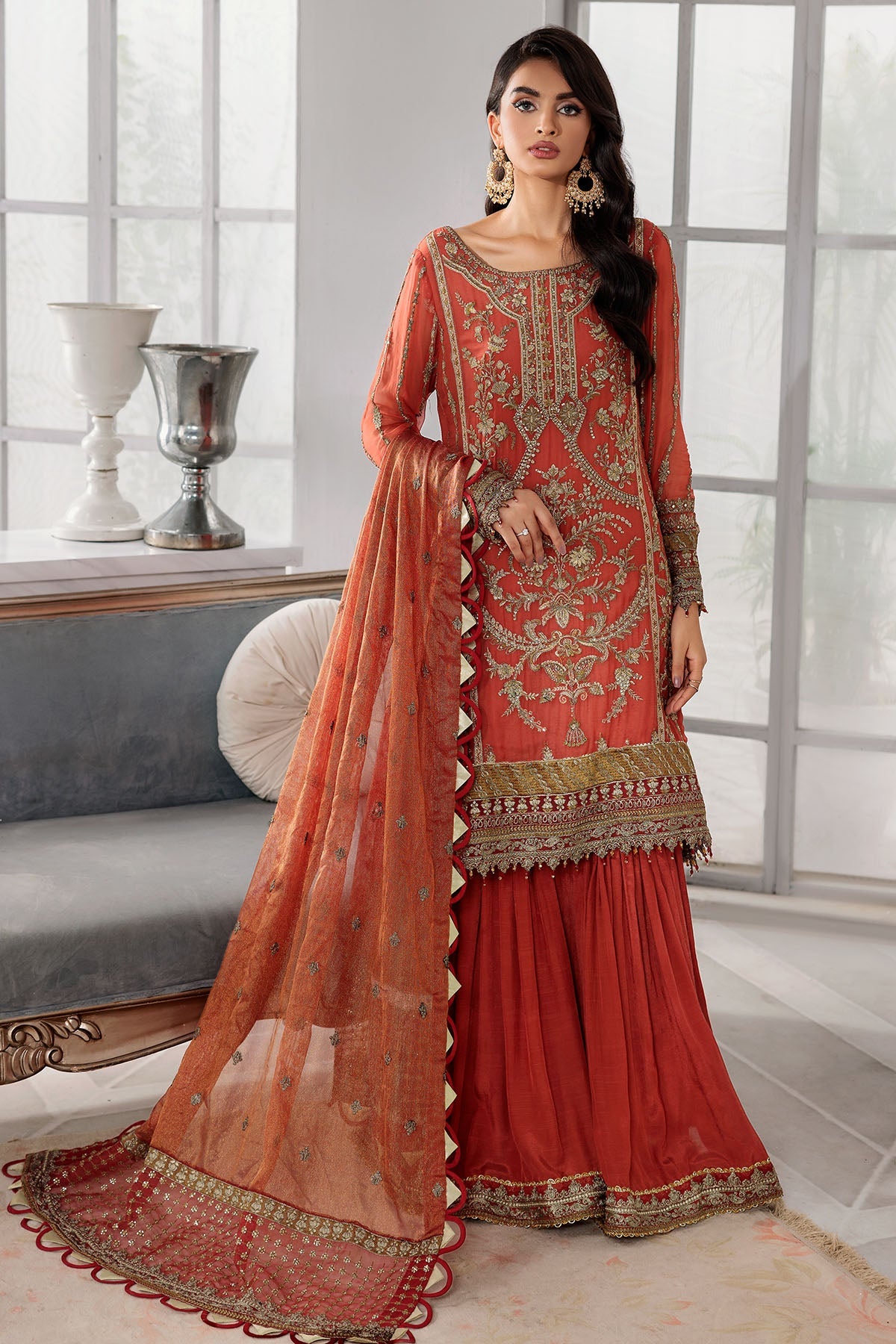 3392-ASTERIA EMBROIDERED BEMBERG CHIFFON UNSTITCHED