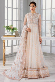 3393-FREESIA EMBROIDERED SILK NET STITCHED