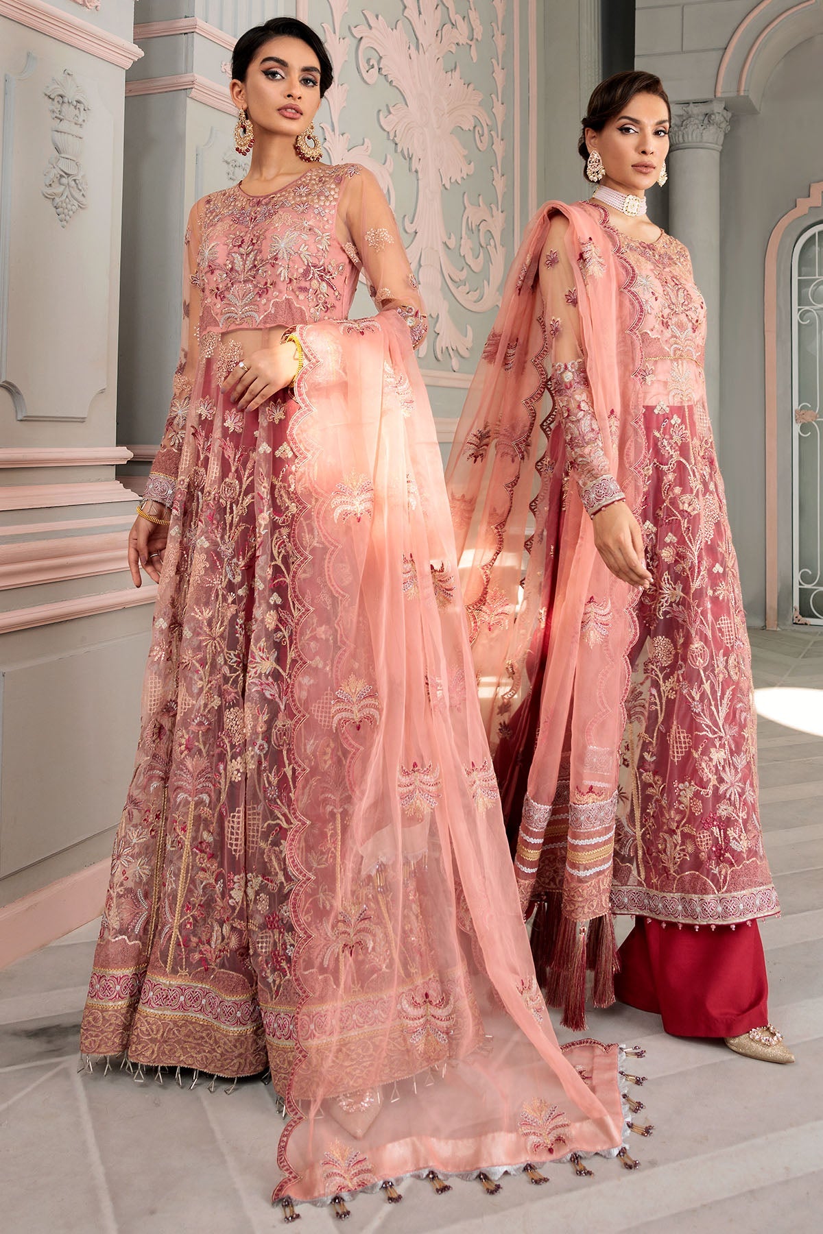 3394-JODHPUR EMBROIDERED SILK NET UNSTITCHED