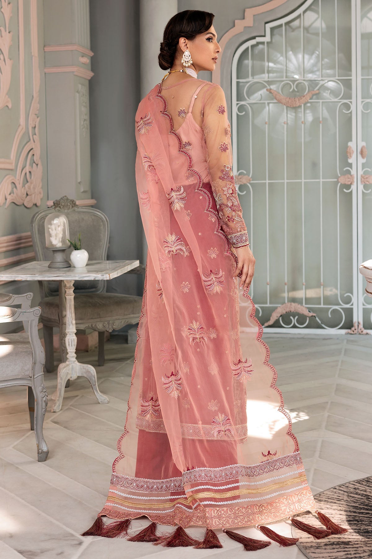 3394-JODHPUR EMBROIDERED SILK NET UNSTITCHED
