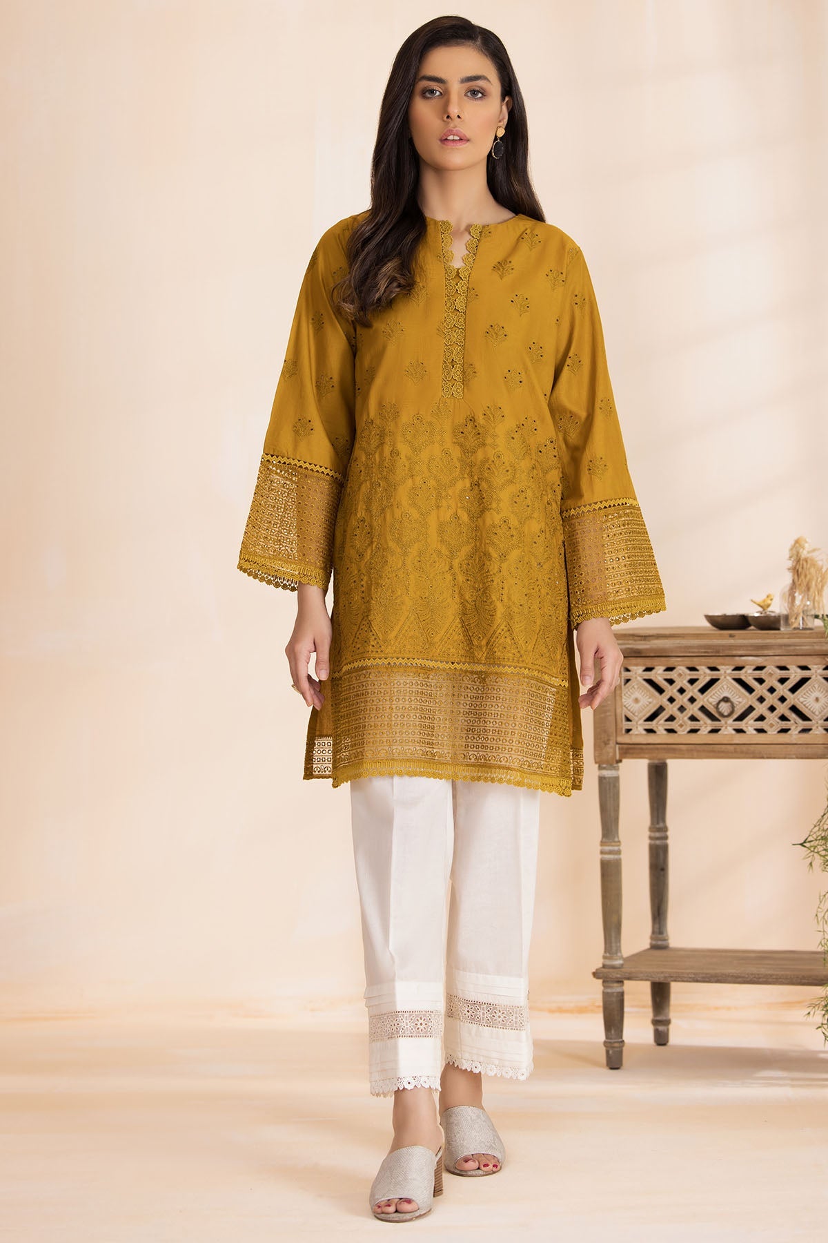 3408-PRIMROSE EMBROIDERED SCHIFFLI LAWN STITCHED