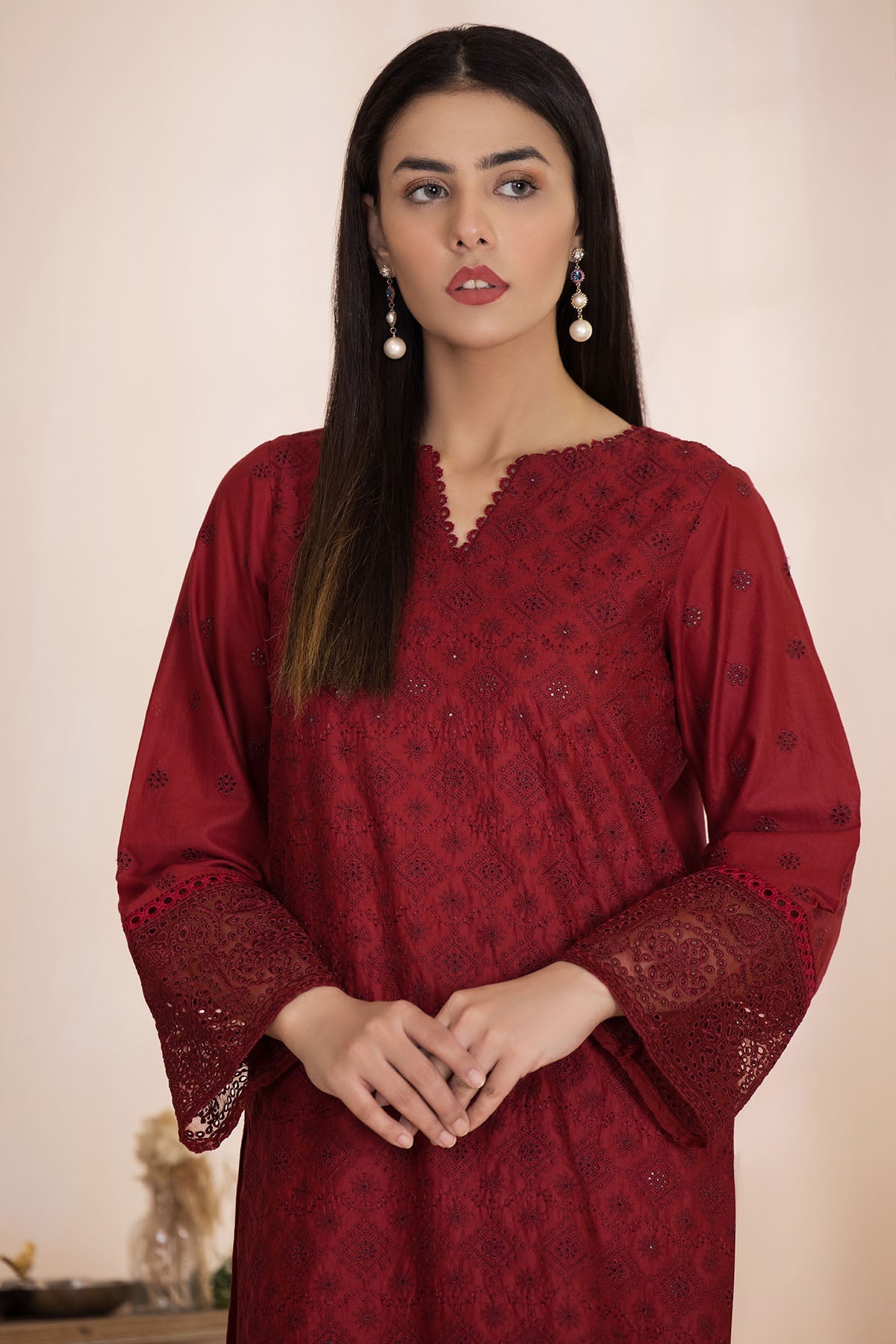 3447-MAHRANI EMBROIDERED SCHIFFLI LAWN STITCHED