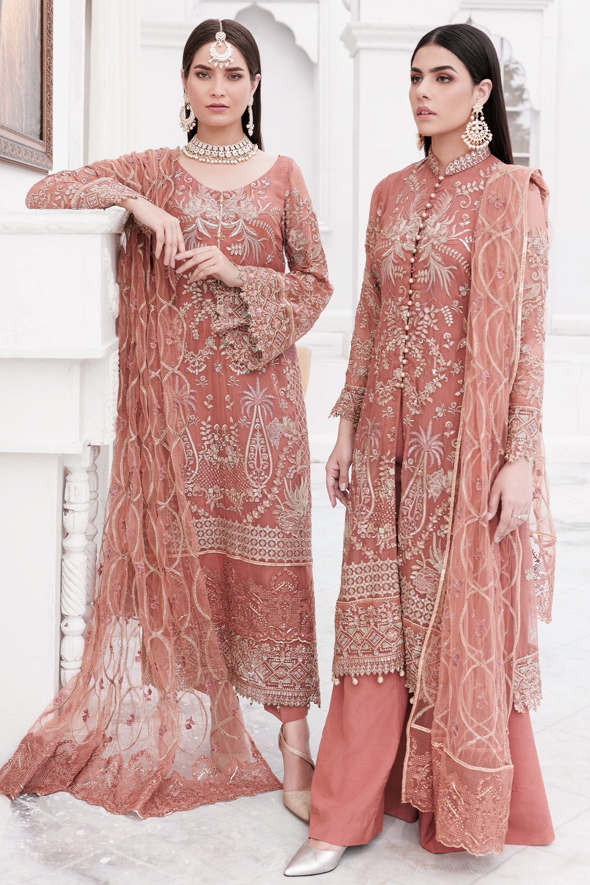 3459-BENTON EMBROIDERED BEMBERG CHIFFON UNSTITCHED
