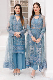3460-MORELLO EMBROIDERED SILK NET UNSTITCHED