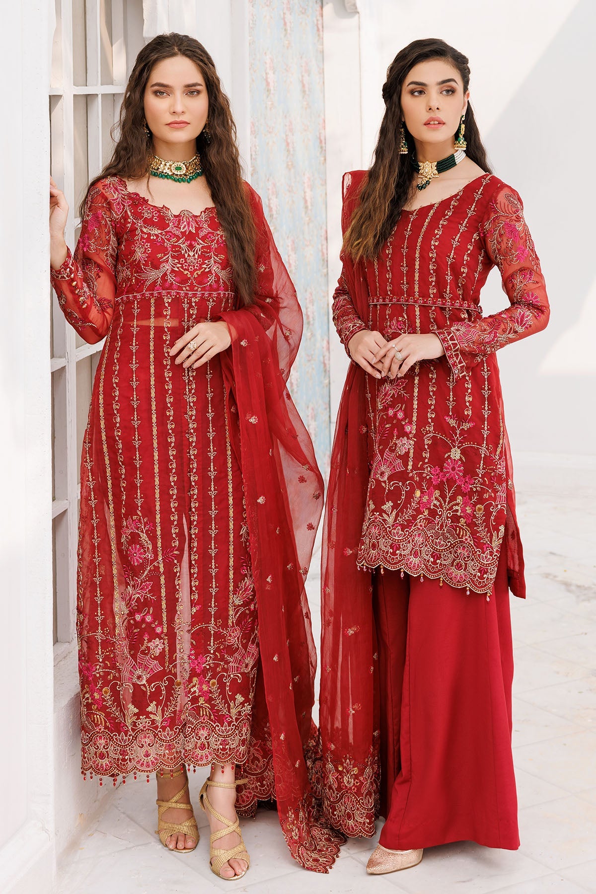 3466-SPIREA EMBROIDERED ORGANZA UNSTITCHED
