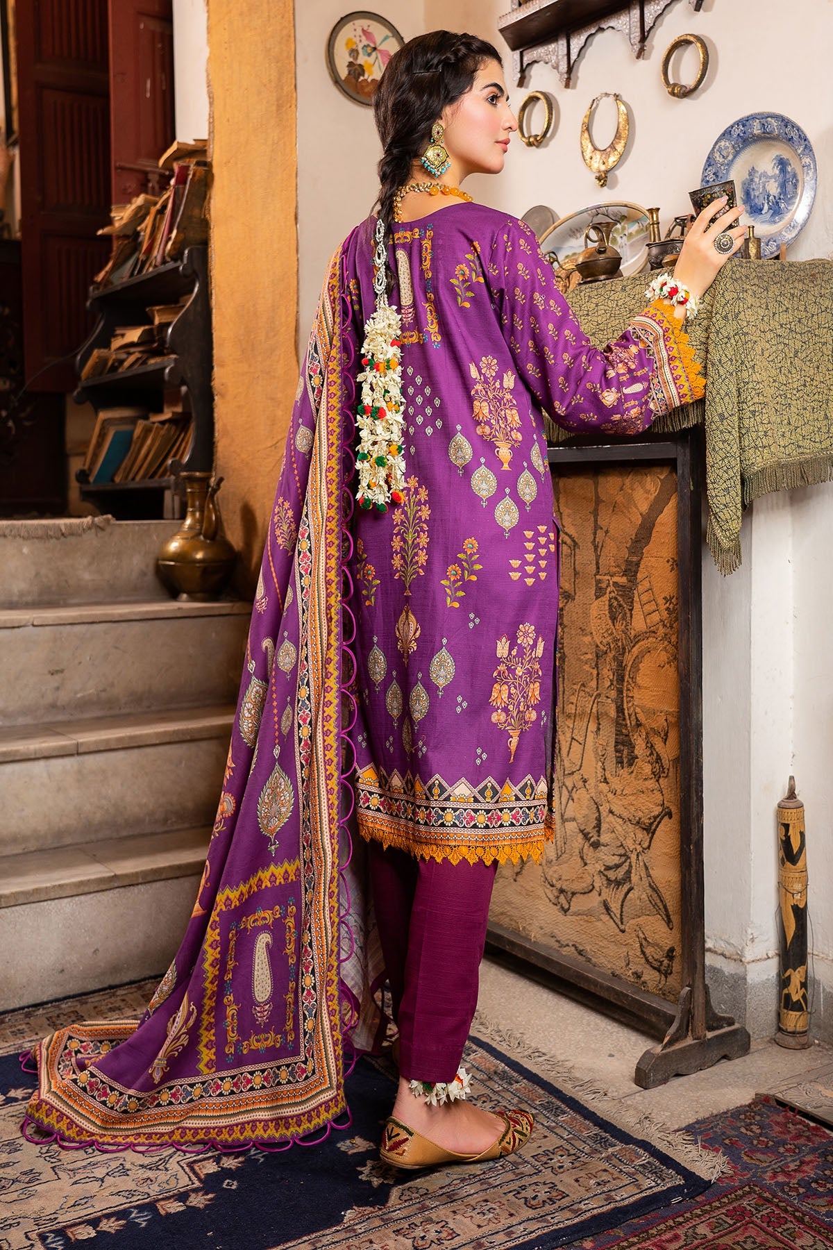 3477-PRINT-A EMBROIDERED KHADDAR UNSTITCHED