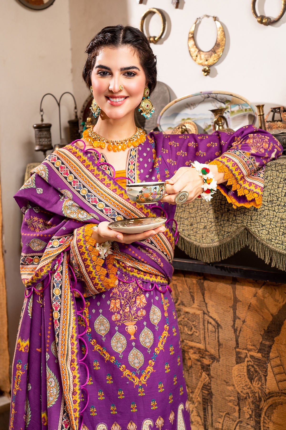 3477-PRINT-A EMBROIDERED KHADDAR UNSTITCHED