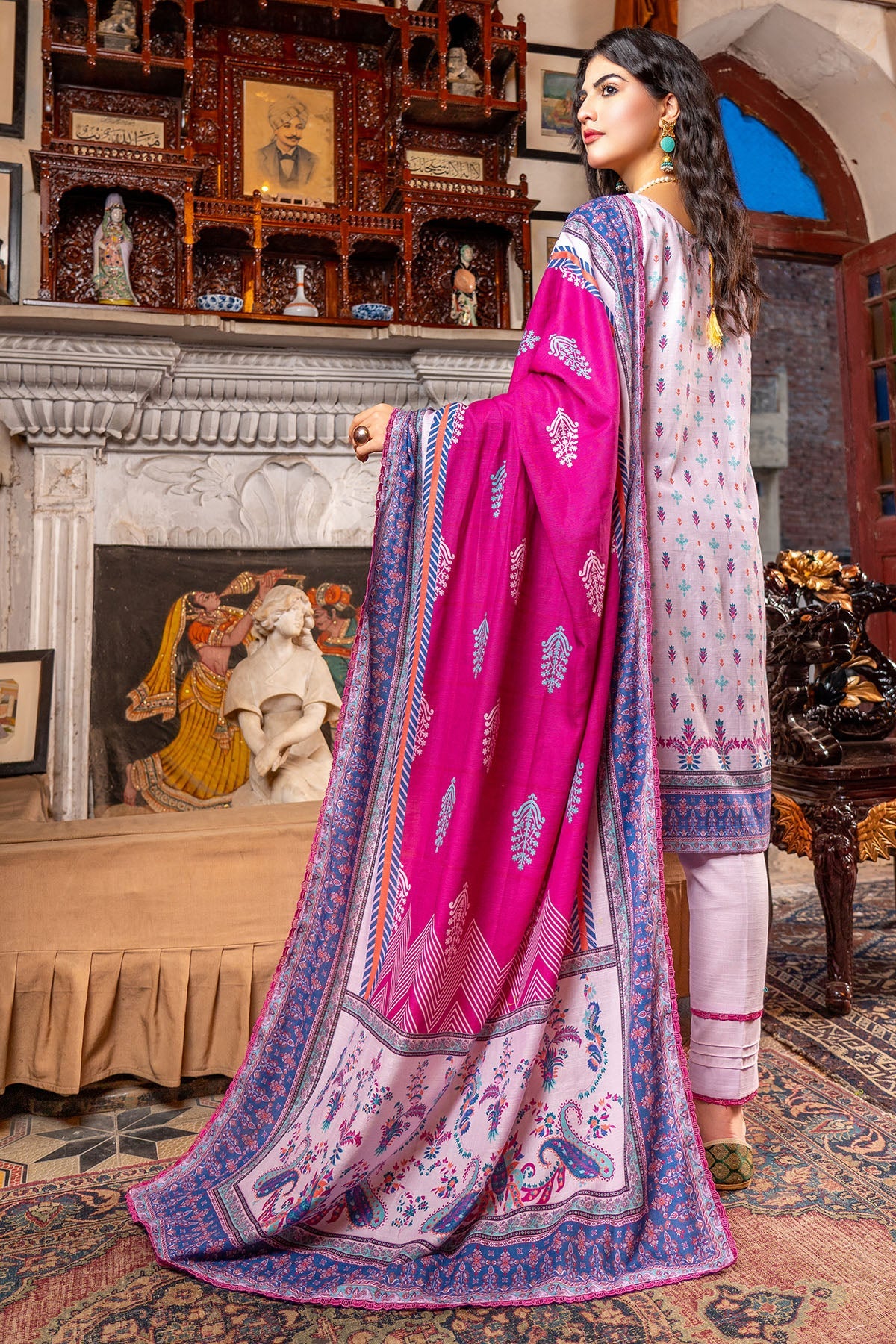 3478-PRINT-A EMBROIDERED KHADDAR UNSTITCHED