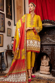 3491-PRINT-A EMBROIDERED KHADDAR UNSTITCHED