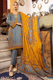 3496-PRINT-A EMBROIDERED KHADDAR UNSTITCHED
