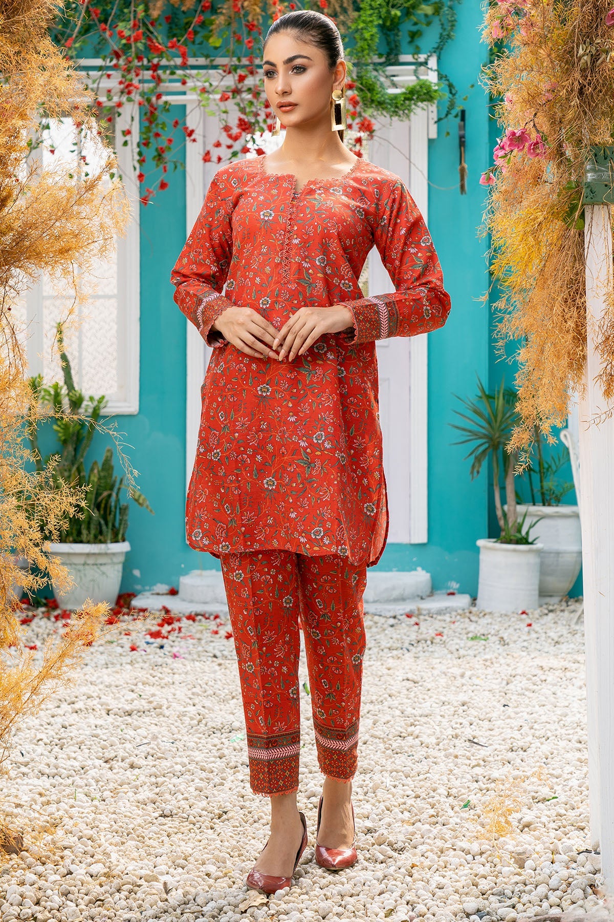 3588-OAK DIGITAL PRINTED KHADDAR STITCHED