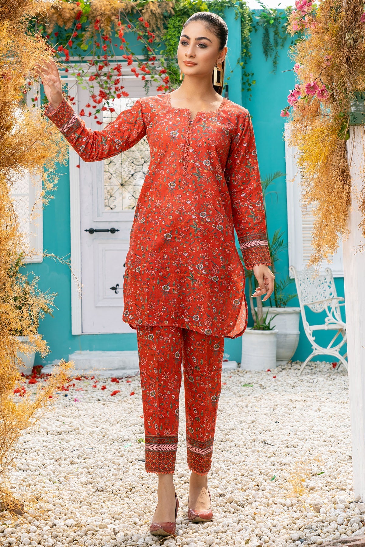 3588-OAK DIGITAL PRINTED KHADDAR STITCHED