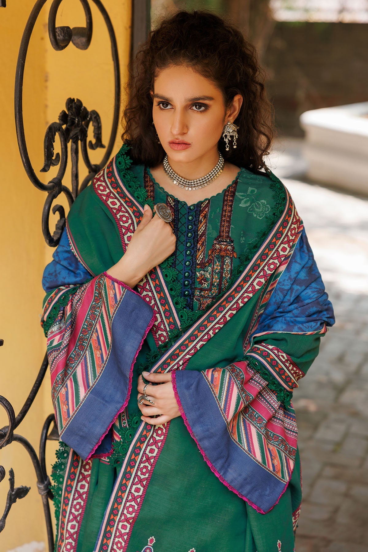 3608-CRESTED-IRIS DIGITAL PRINTED KHADDAR UNSTITCHED