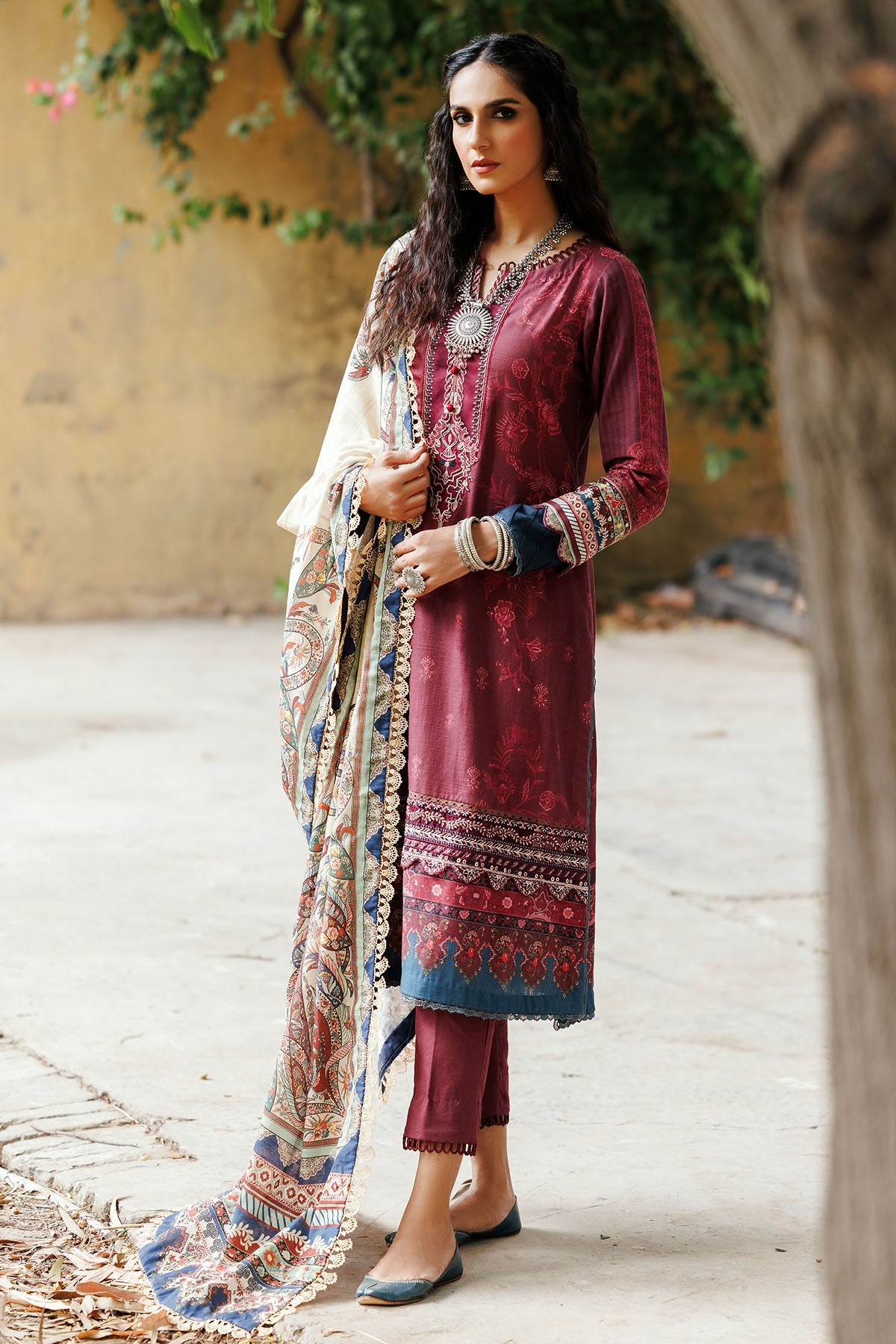 3610-FESCUE DIGITAL PRINTED KHADDAR UNSTITCHED
