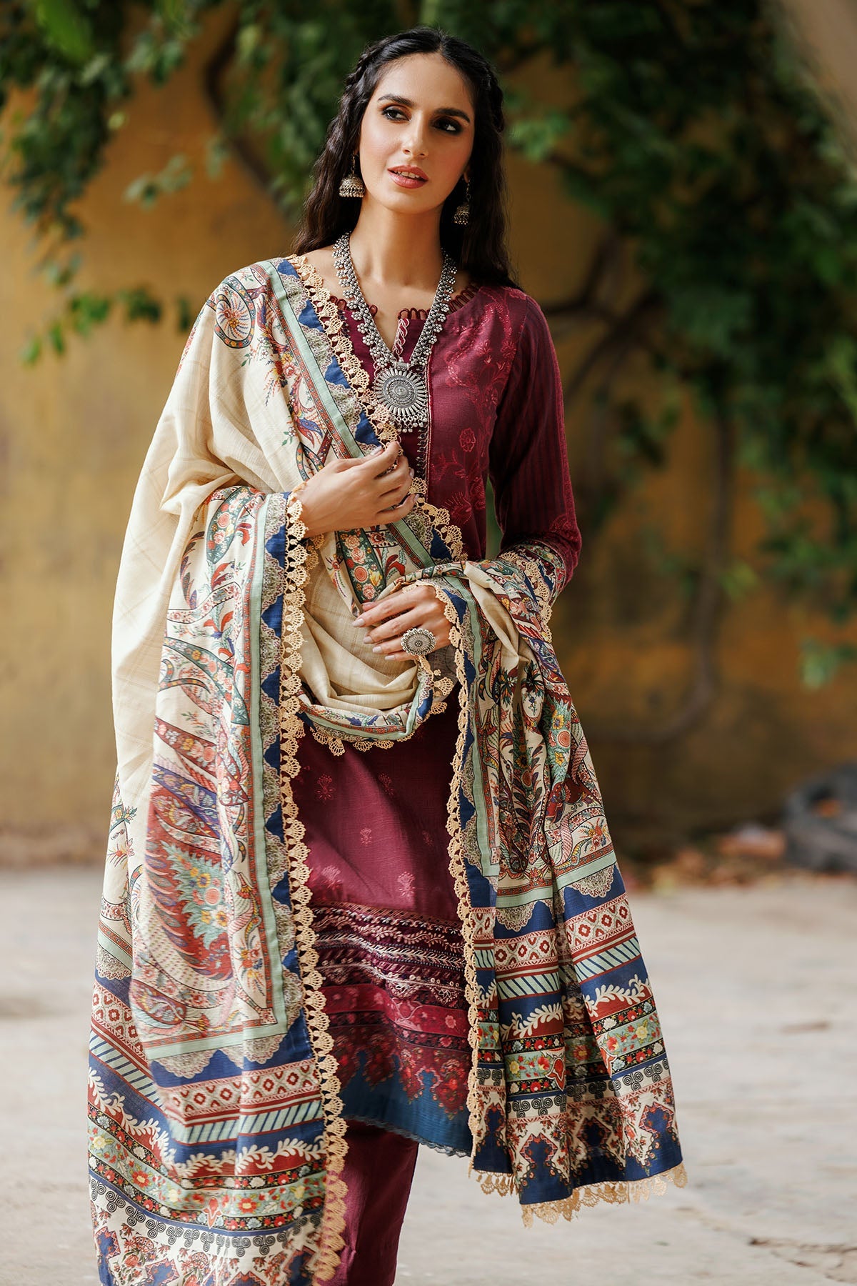 3610-FESCUE DIGITAL PRINTED KHADDAR UNSTITCHED