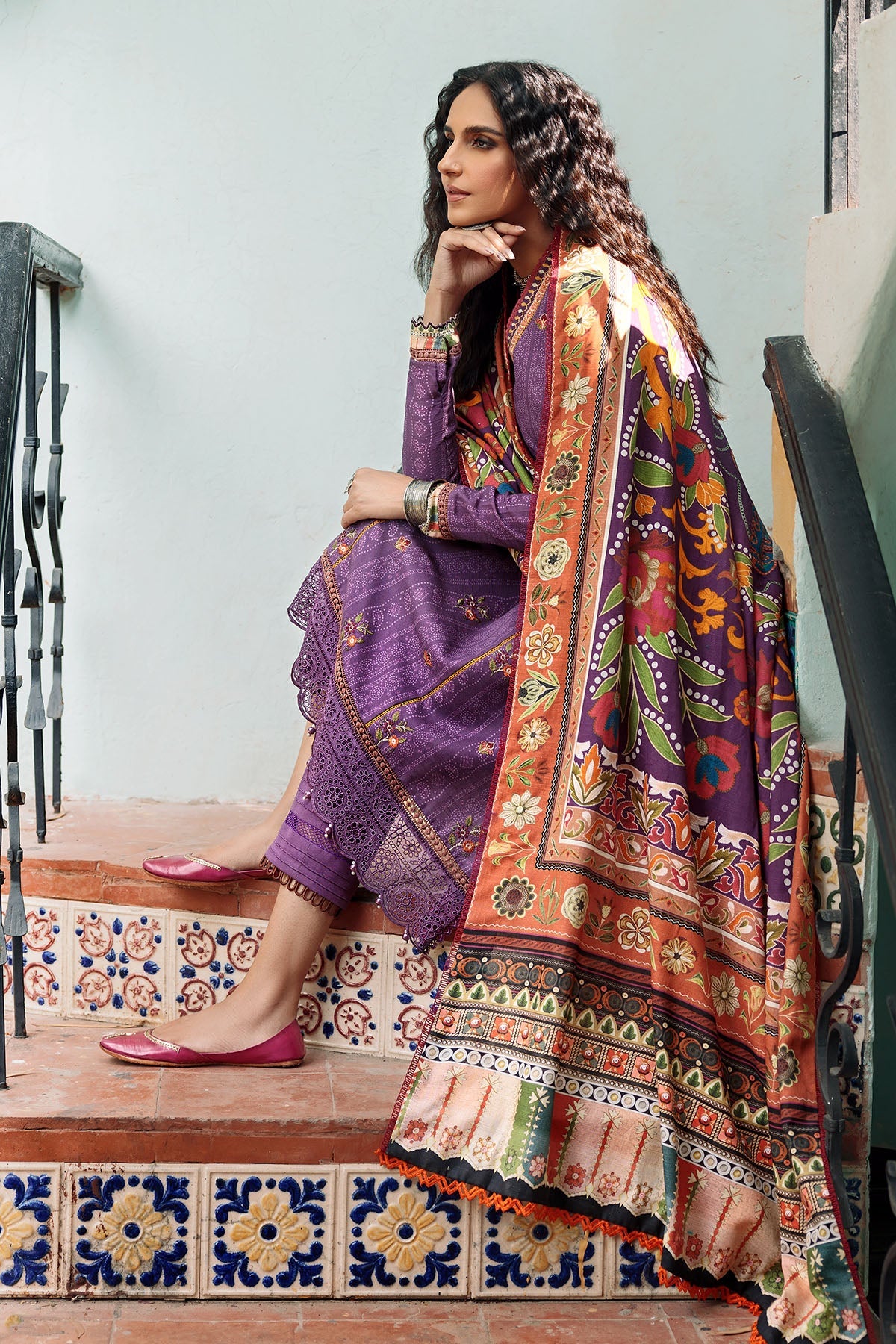 3664-ACEH DIGITAL PRINTED EMBROIDERED KHADDAR UNSTITCHED