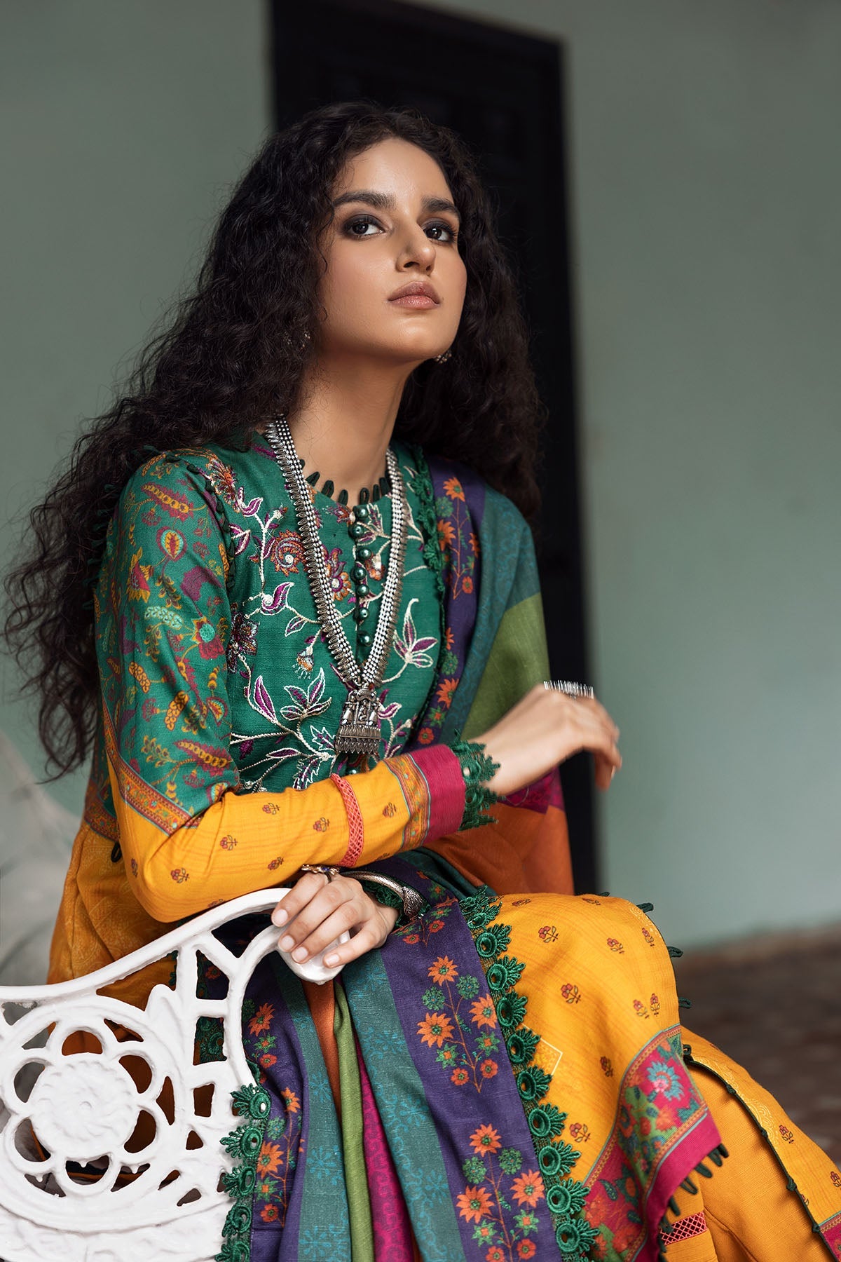3665-VINCA DIGITAL PRINTED EMBROIDERED KHADDAR UNSTITCHED