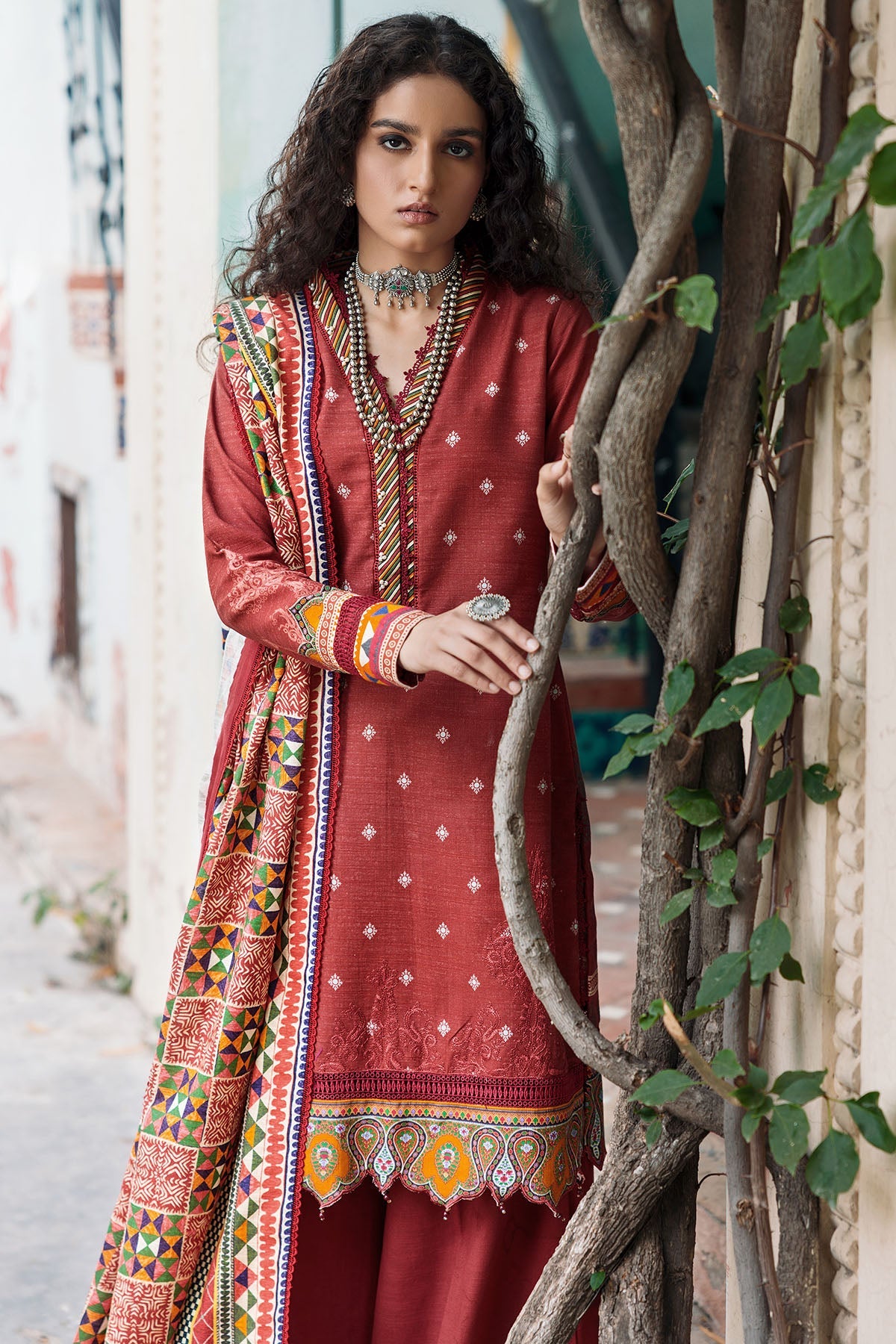 3667-BACOPA DIGITAL PRINTED EMBROIDERED KHADDAR UNSTITCHED