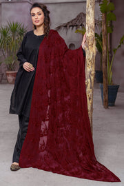 3696-MANDARINS EMBROIDERED CHIFFON SHAWL